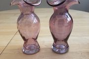 Pair Of Cranberry Glass vases