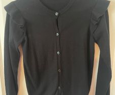 Girls Black Cardigan Age 8-9