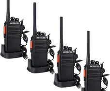 RT24 Walkie Talkies for Adults, Rechargeable 2 Way Radio Long Range PMR446 License Free 16 Channels CTCSS/DCS, Two Way Radio with Earpiece and USB Charging Base(Black, 2 Pair)
