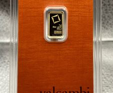 1gram Fine 9999 Gold Bullion Orange Valcambi Bar.