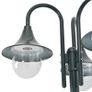 Garden Post Light E27 220 cm Aluminium 3-Lantern Dark Green Image 3