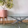 Vintage Mid century modern chrome and glass Theodore Waddell  coffee table Image 5