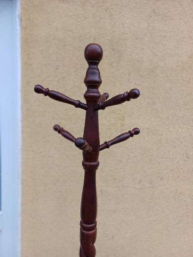 Vintage Mahogany Barley Twist Coat Hanger