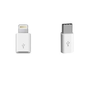 2PCS - [Micro USB (Female) to USB-C (Male) + Micro USB (Female) to Apple Lightning (Male)] Convertors/Adapters (Brand New/Warranty)