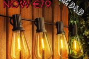 NEW SALE | Outdoor String Lights, 120FT ST38 LED Festoon Lights Outdoor, IP44 Waterproof Globe Garden String Lighting with 60+2 Bulbs, 2200K Outside Patio Lights