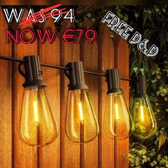 NEW SALE | Outdoor String Lights, 120FT ST38 LED Festoon Lights Outdoor, IP44 Waterproof Globe Garden String Lighting with 60+2 Bulbs, 2200K Outside Patio Lights