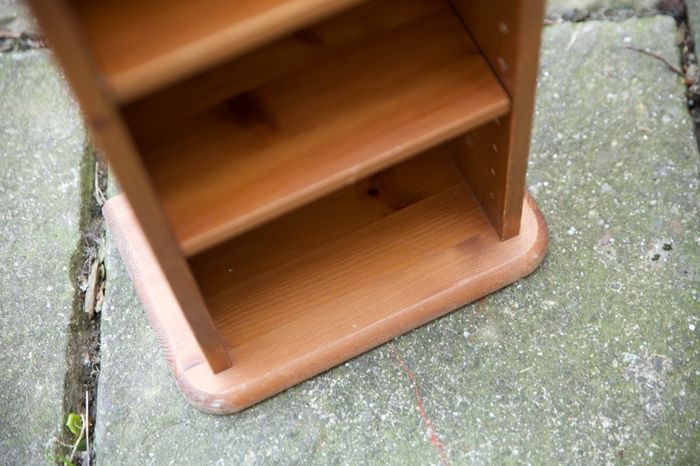 Slim Solid Pine CD/DVD Storage Tower Narrow Bookcase