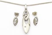 Vintage 925 Sterling Silver &amp; Diamond Accents Set