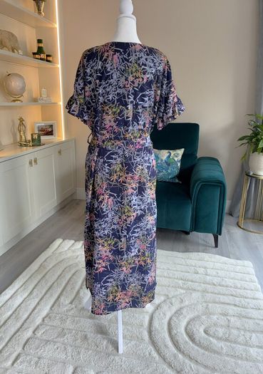 Ladies Navy Multi Coloured Print Dress from DIVA Carella. Size XL UK 14-16/ EU 42-44