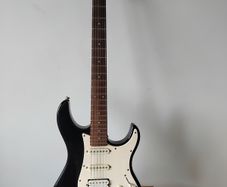 Yamaha Pacifica electric guitar, amp, case and cables