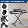 Keyboard Stand ELectric Piano Stand - Heavy Duty Double X Style with Locking Straps, Fits 54-88 Key Electric Pianos, DJ mixers, Turntables, Synths and Midi Keyboards. Load Capacity 100LB Image 6