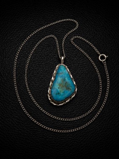 Vintage 925 Sterling Silver & Turquoise Necklace