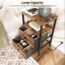 Bedside Tables with Charging Station, Set of 2, Nightstands with 2 Drawers and 2 Shelves, End Tables with Outlet and USB Ports, for Living Room, Bedroom, Rustic Brown Image 9