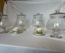 Antique Apothecary large jars 4 in all,display.