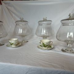 Antique Apothecary large jars 4 in all,display.