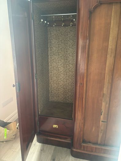Stunning Antique Victorian Mahogany Triple Wardrobe