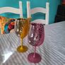 Glitter leopard print  wine glass Image 3