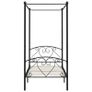 Canopy Bed Frame Black Metal 90x200 cm Image 4