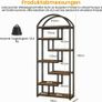 Industrial Style Bookcase with Geometric Metal Frame and Open Shelves, Freestanding Image 2