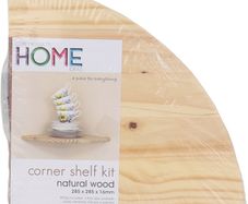 Natural Wood Corner Shelf Unit - Wood / 28.5cm