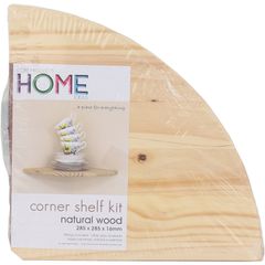 Natural Wood Corner Shelf Unit - Wood / 28.5cm