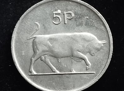 Ireland - 1980 - 5 Pence  - Bull - AU - KM.22 - [2021]