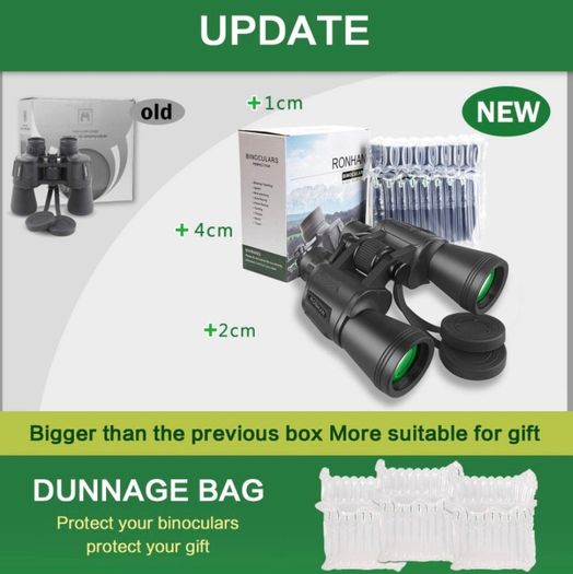 High Power Binoculars, BAK-4, Large Eyepiece, Portable and Waterproof Binoculars Telescope with Multilayer-coated Lenses for Adult Bird Watching Football Safari Sightseeing Climbing Hiking Trip (FREE POSTAGE)