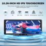 10.26" Wireless Car Stereo for Apple Carplay & Android Auto, Portable IPS Touch Screen with 1080P Rear Camera, Bluetooth/Voice Control/Mirror Link/GPS Navigation/FM/AUX/WiFi Image 6