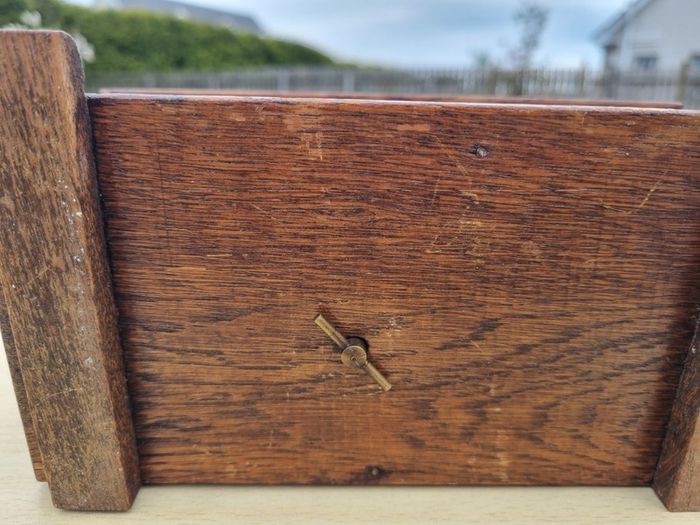 Wooden miniature vintage bench with music box