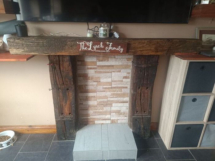 Railway Sleeper Fireplace ( original railway sleepers )