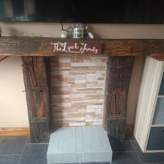 Railway Sleeper Fireplace ( original railway sleepers )