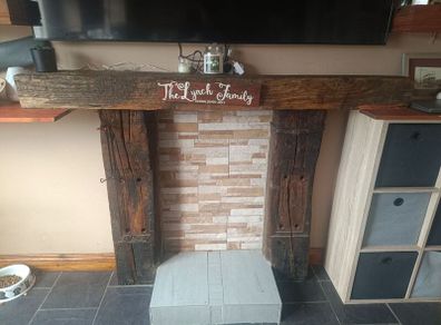 Railway Sleeper Fireplace ( original railway sleepers )