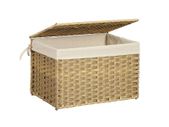Hand woven laundry basket