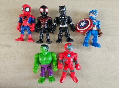 Playskool Heroes Marvel Super Hero Adventures Action Figures 6 Pack 12.5 cm
