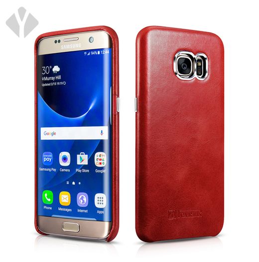 S7 Edge Vintage Leather Back Cover
