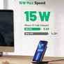 Wireless Charger, 15W Fast Wireless Charging Stand Qi Certified Sleep-friendly Adaptive Light & Dual Charging Modes for iPhone 15 14 13 12 11 Pro Max XR Plus Samsung S23 S22 Google Pixel LG etc Image 5