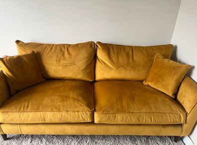 3 seater mustard couch - excellent condition
