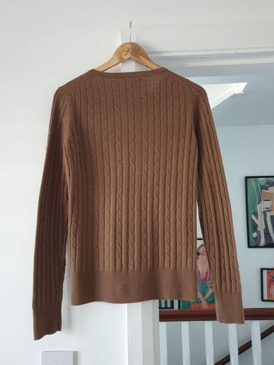 Gant Wool Rich Cable Knit Cardigan Size Medium