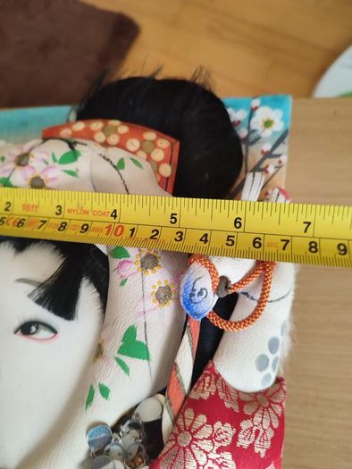 Rare find  Vintage Japanese traditional wooden paddle  HAGOITA  Geisha girl 18.1inch