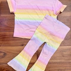 NEXT Rainbow ribbed flare 2 piece sets (18m-3Y)