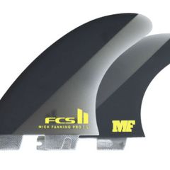 FCS II Medium MF Mick Fanning PG Pro Performance Glass Thruster Surfboard Fins
