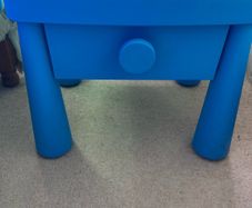 Blue Bedside Table with Drawer for a Child.