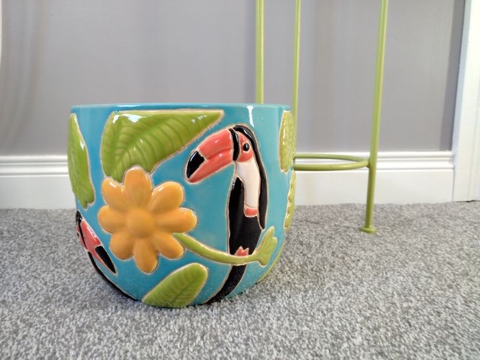 Heavy Ceramic Tropical Plant Pot