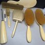 Antique Edwardian Gentleman's Dressing Table Vanity Set Mirror Brushes 9 Piece c.1915 Image 3