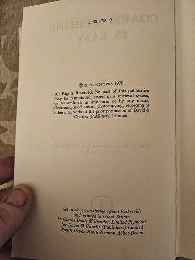 Coarse Fishing Is Easy.d. N.puddepha. 1970 First Edition Hardback With Dustjacket In Fair Condition. See Photos For Same.