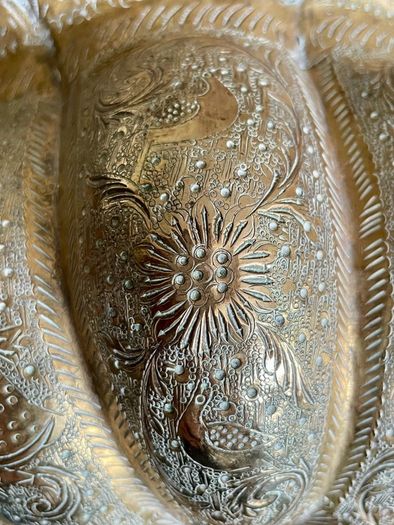Antique Indian brass Planter Pumpkin Lotus Shape