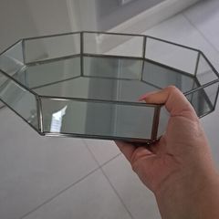 Glass Silver Tray