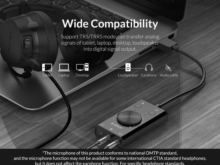 ORICO Multifunction USB External Digital Stereo Sound Card (3 AUX+Full Sound Control) (For PC/Laptop/PS/Mobile/Tablet) (Brand New/Warranty)