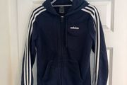 Adidas Essentials 3-Stripes Full Zip Hoodie in Navy - Size small