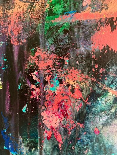 Large Original Abstract Painting Dublin Tropical Sea Seascape Surfing Theme